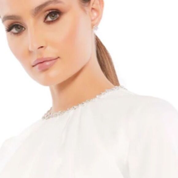 NWT leena for Mac Duggal Pleated Midi Dress $398 - Picture 8 of 11